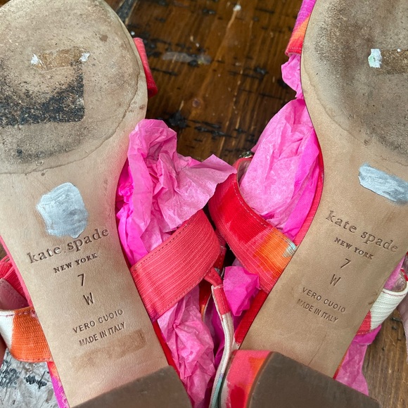 KATE SPADE Jeweled Multicolor Heels Size 7 T-Strap Block Heels - Picture 5 of 9